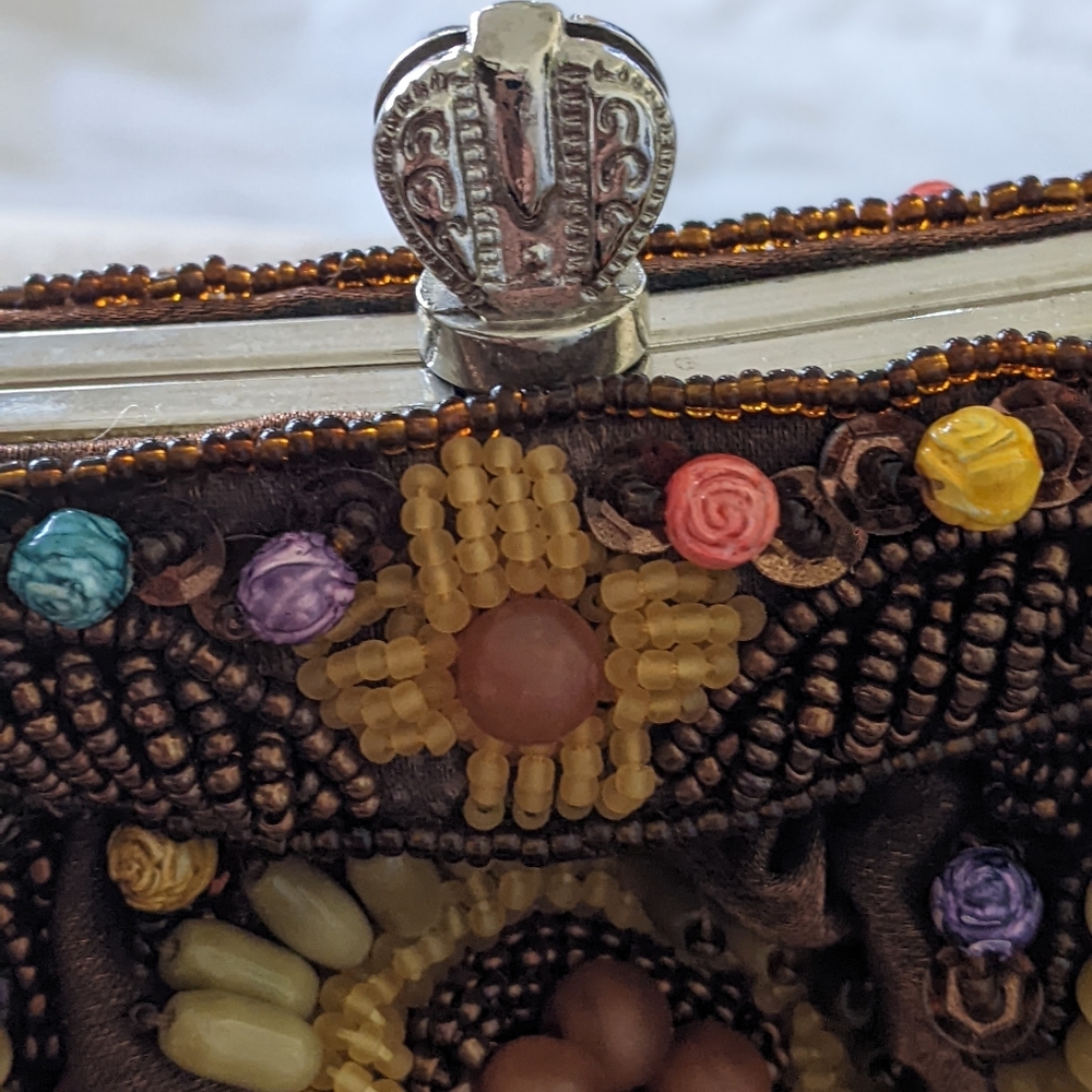 Vintage beaded Sequin small evening Flapper clutch - Picture 7 of 8